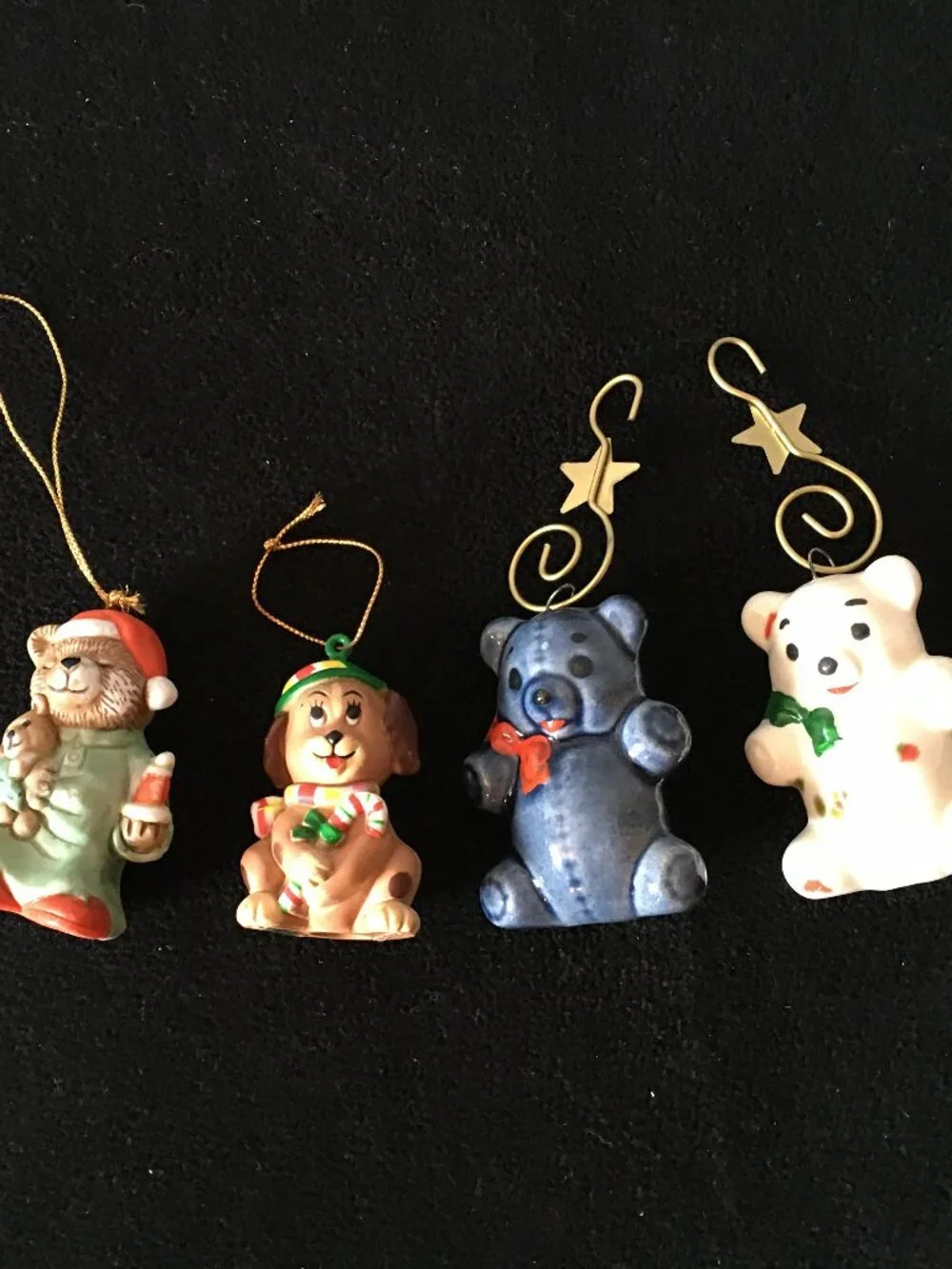Retro Small Animal Christmas Tree Ornaments Bundle
